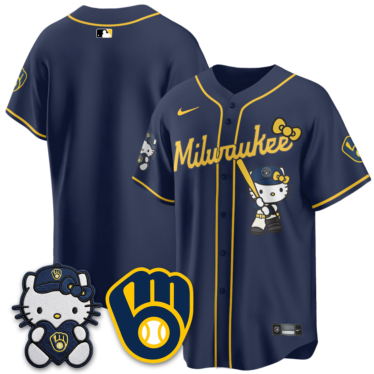Milwaukee Brewers Meow KT Night Vapor Limited Jersey - Stitched