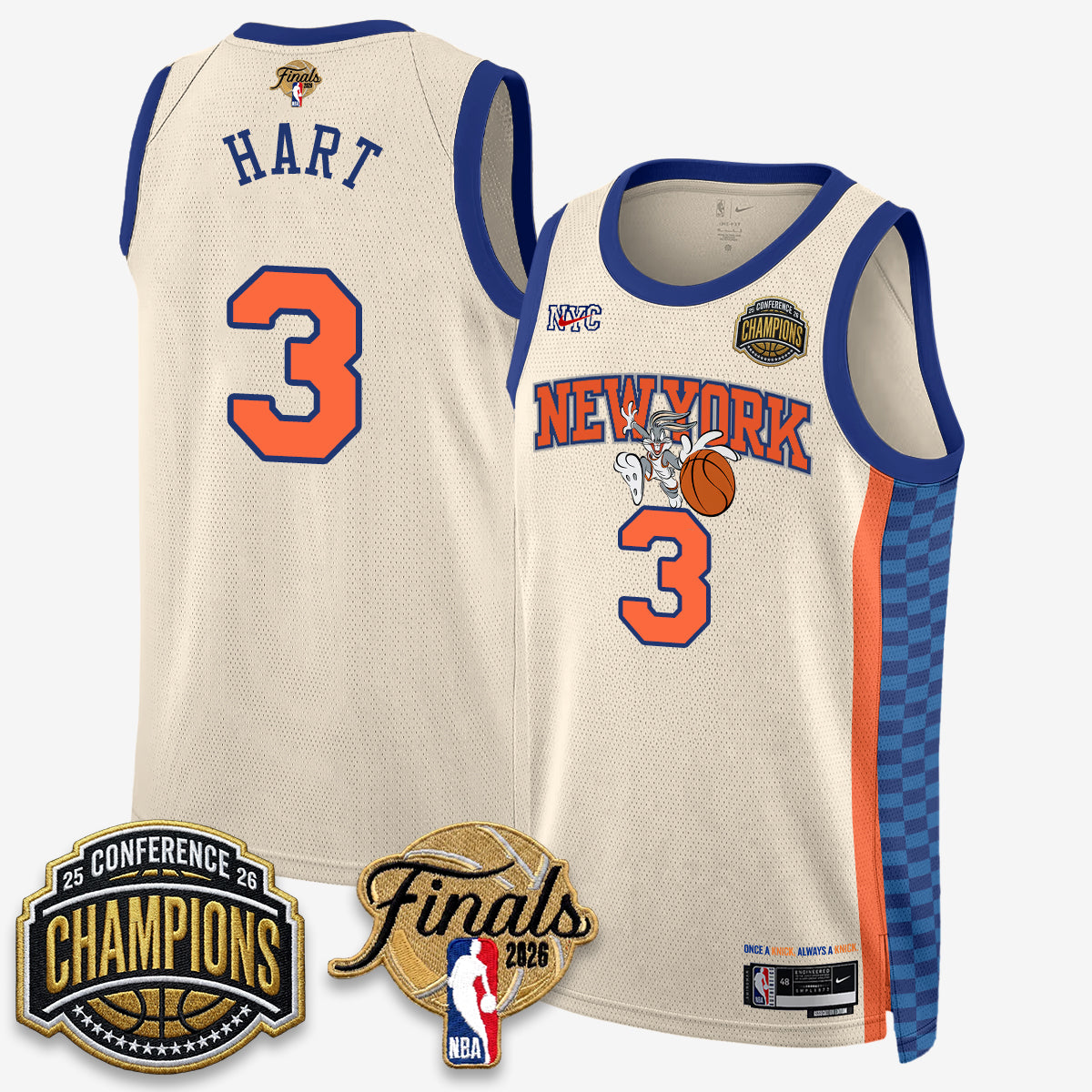 New York Knicks 2026 NBA Eastern Conference Champions x Looney Tunes Vapor Jersey V2- Stitched