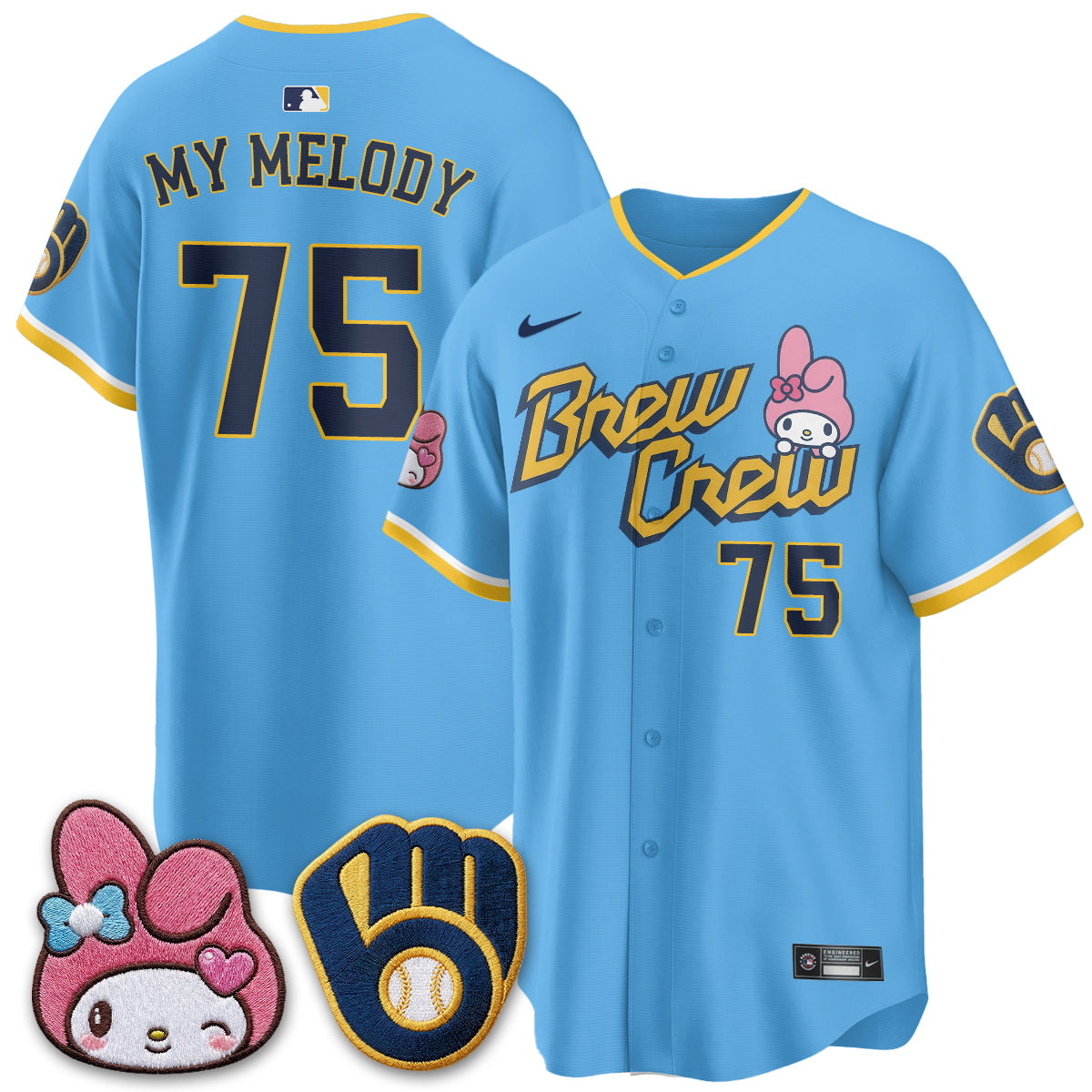 Milwaukee Brewers x Pink Sanrio Friend Edition Vapor Jersey - Stitched