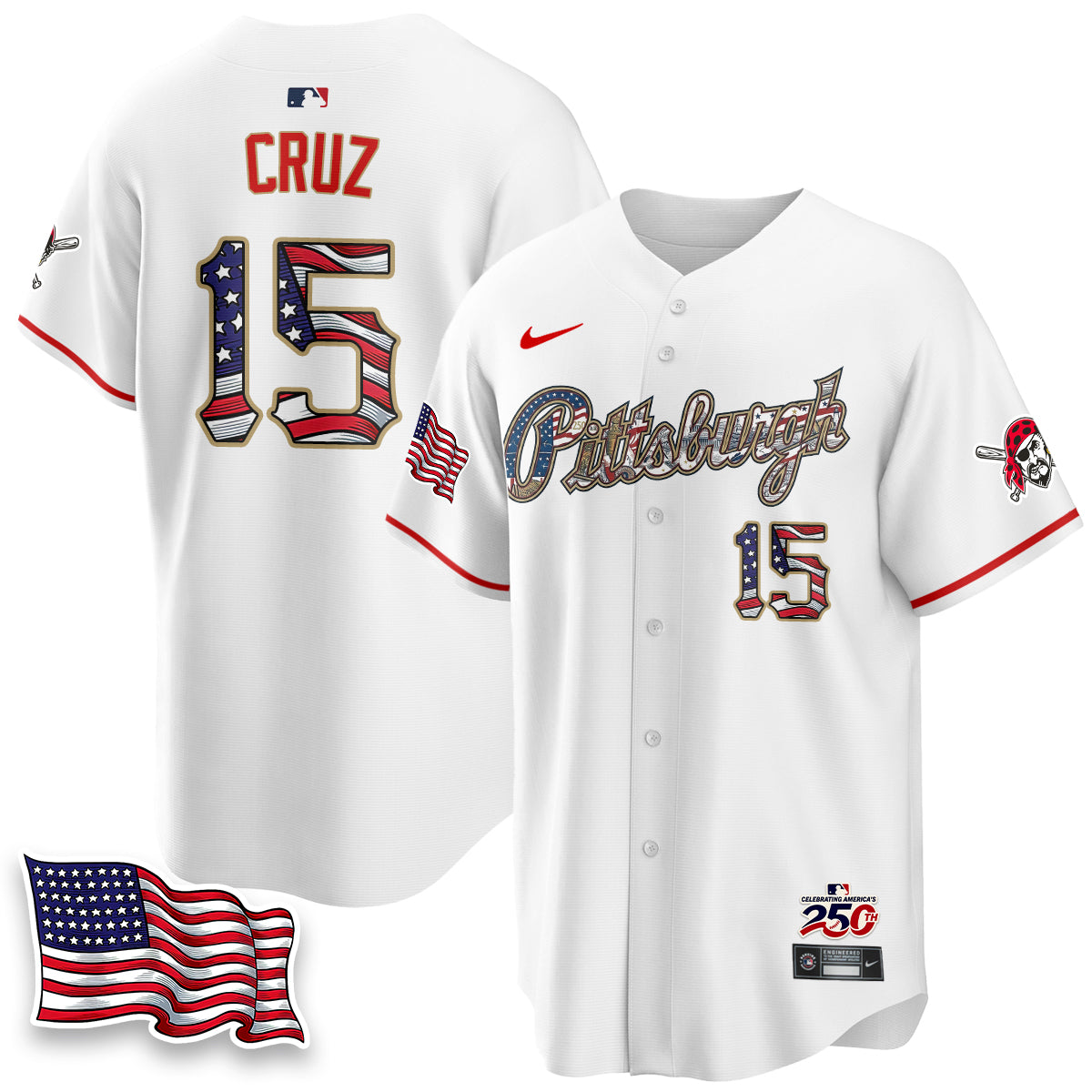 Pittsburgh Pirates 2026 Independence Day USA Vapor Limited Jersey - Stitched