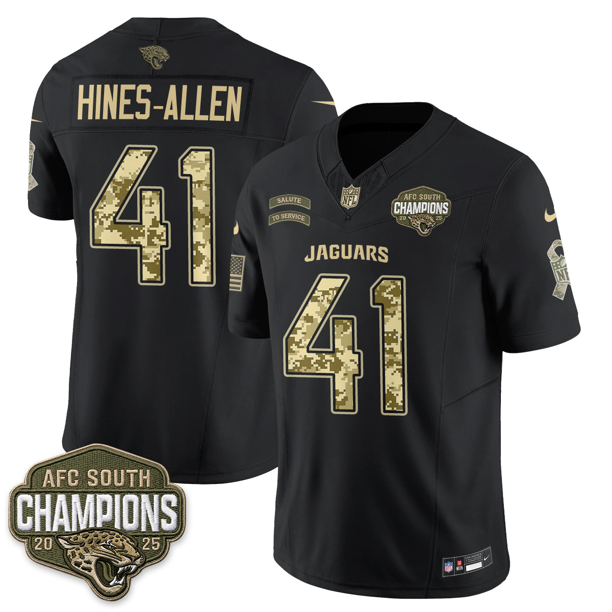 Jacksonville Jaguars 2026 Salute to Service V2 Vapor Jersey - Stitched