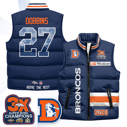 Denver Broncos "Mile High" Puffer Vest - Printed