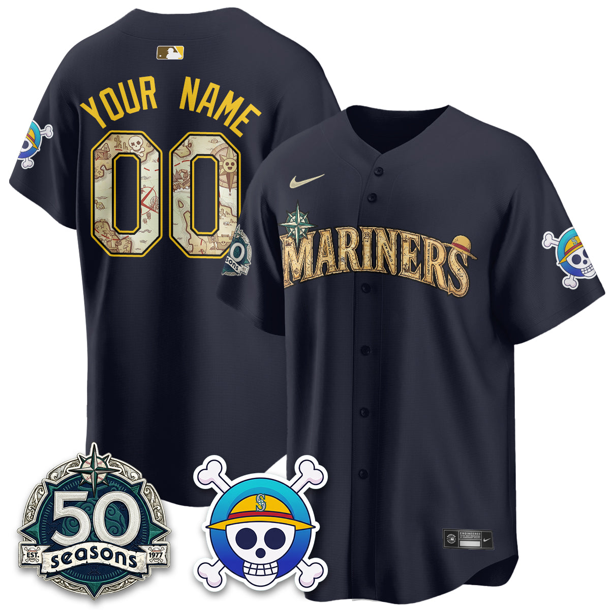 Seattle Mariners OP Japanese Cartoon Vapor Limited Custom Jersey - Printed