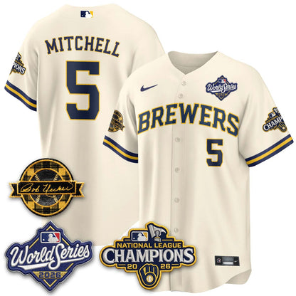 MIL 2026 NL Champions - Bob Uecker Patch Vapor Jersey - Stitched-NQD.