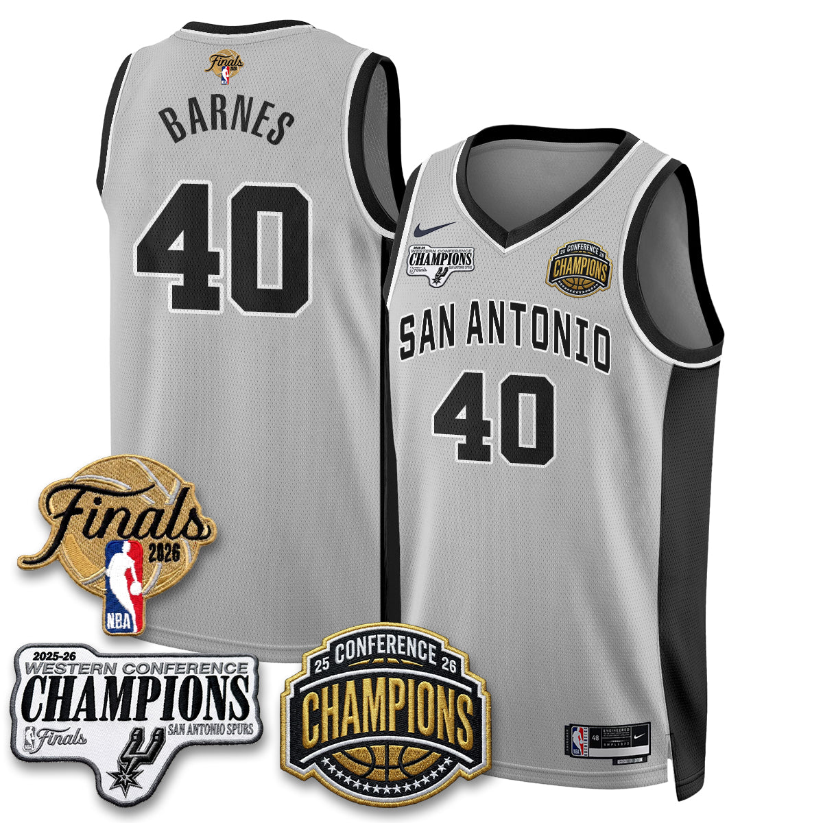 San Antonio Spurs 2026 NBA Western Conference Champions Vapor Jersey - Stitched