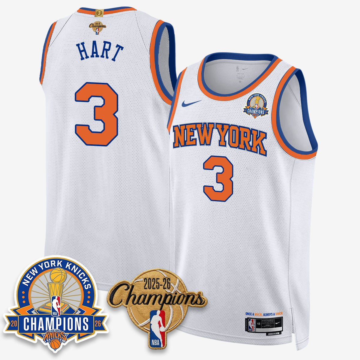 New York Knicks 2026 Basketball Champions Gold Edition Vapor Jersey- Stitched
