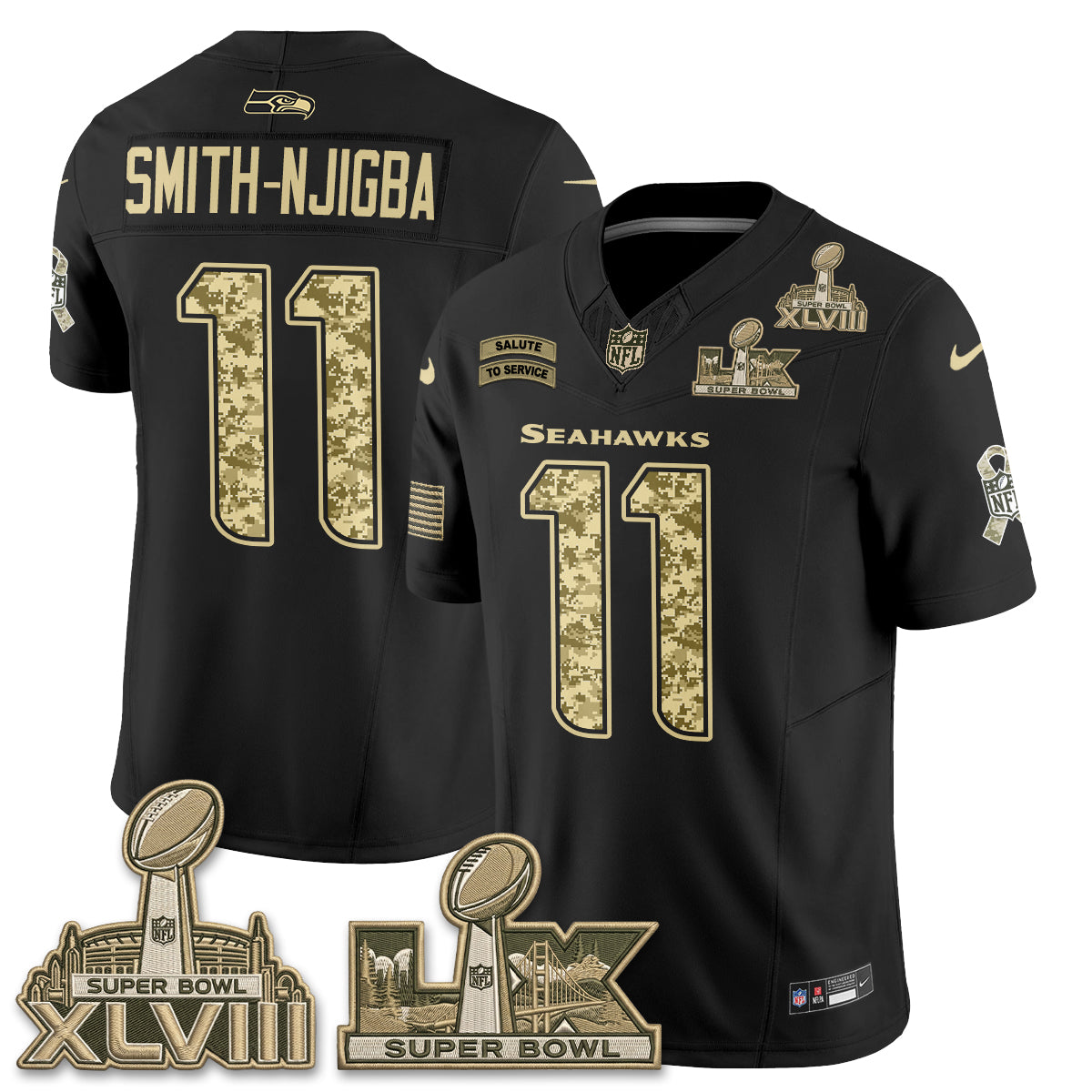 Seattle Seahawks 2026 Salute to Service V2 Vapor Jersey - Stitched