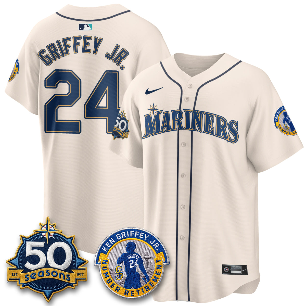 Seattle Mariners Ken Griffey Jr. Patch Vapor Premier Limited Jersey - All Stitched