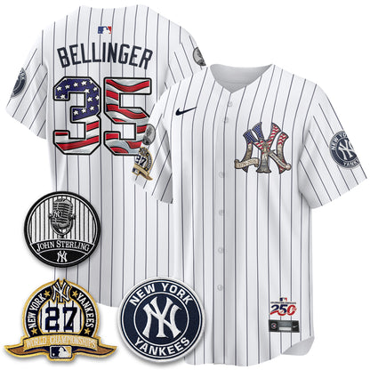 New York Yankees Independence Day USA Vapor Limited Jersey - Stitched