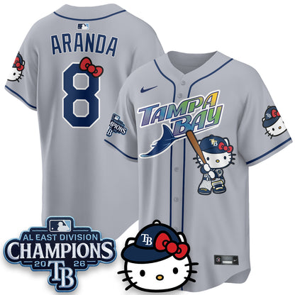 Tampa Bay Rays x Meow KT 2026 AL East Champs Vapor Jersey - Stitched-NQD