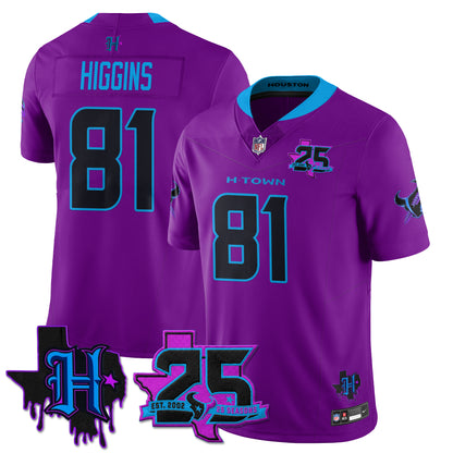 Houston Texans 25th Seasons in 2026 DJ Screw Vapor Limited Jersey - All Stitched