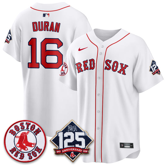 Boston Red Sox 125th Anniversary Patch Vapor Jersey - Stitched