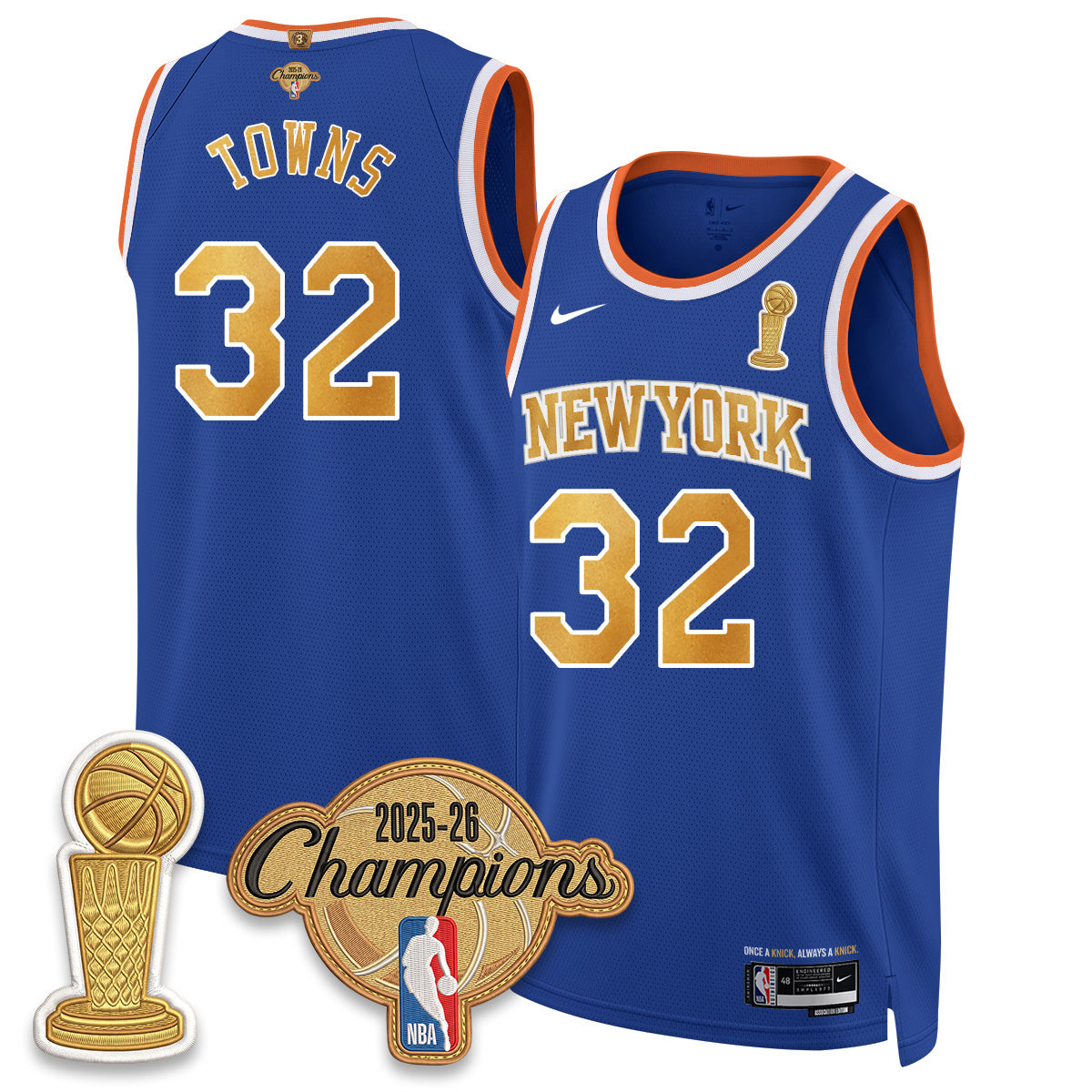 New York Knicks Champions Night Vapor Jersey - Stitched-NQD