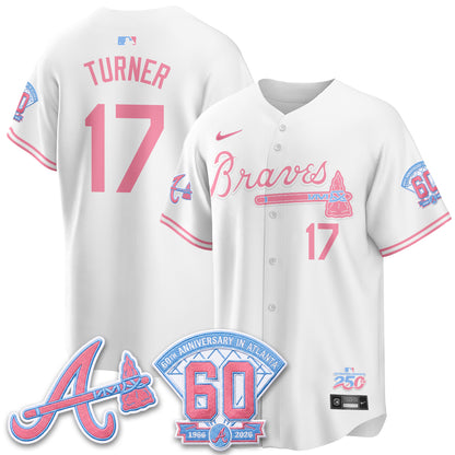 Atlanta Braves x Bubblegum Vapor Jersey - Stitched
