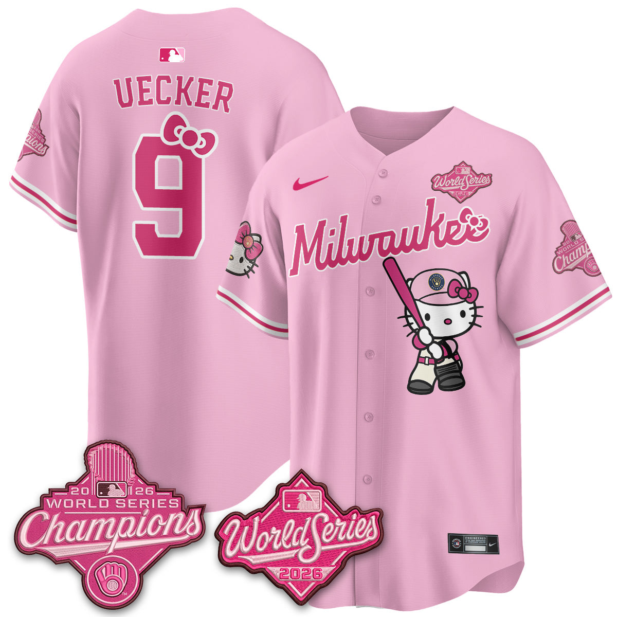 Milwaukee Brewers 2026 WS Champions x Meow KT Vapor Jersey - Stitched