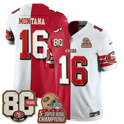 San Francisco 49ers Split Style Vapor Jersey - Stitched
