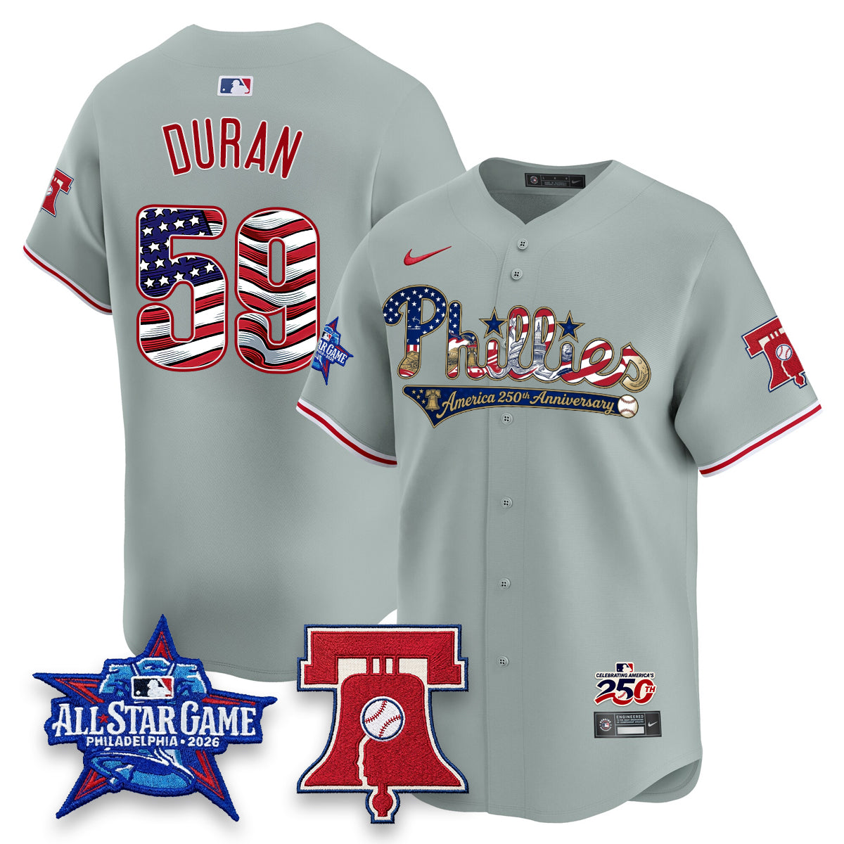 Philadelphia Phillies 2026 Independence Day USA Vapor Limited Jersey - Stitched