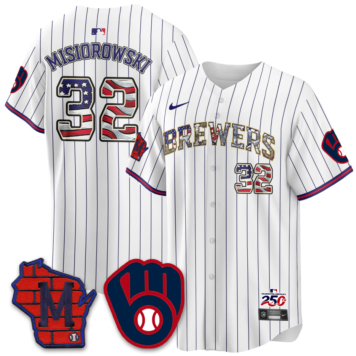 Milwaukee Brewers 2026 Independence Day USA Vapor Limited Jersey - Stitched