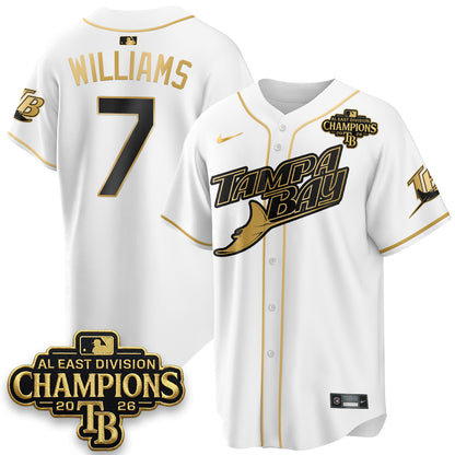 Tampa Bay Rays 2026 AL East Champs Gold Edition Vapor Jersey - Stitched-NQD