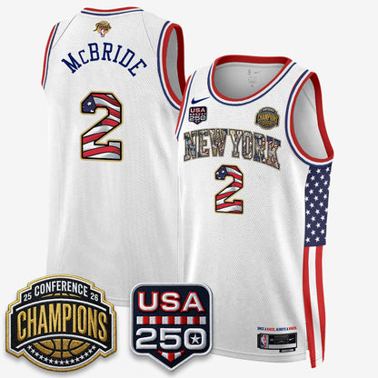 New York Knicks 2026 NBA Eastern Conference Champions x Fourth of July Vapor Jersey - Stitched