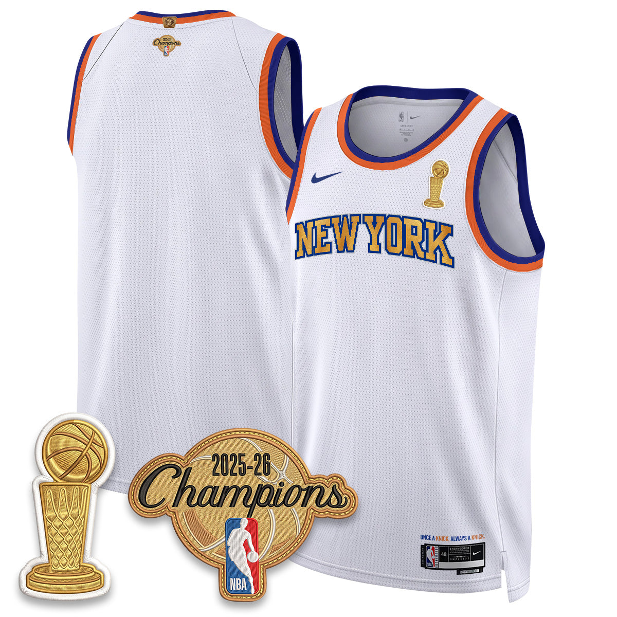 New York Knicks Champions Night Vapor Jersey - Stitched-NQD