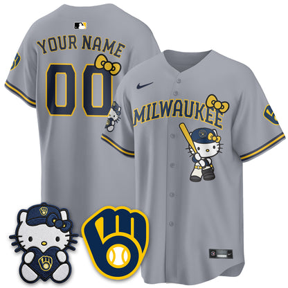 Milwaukee Brewers Meow KT Night Vapor Limited Custom Jersey - Stitched