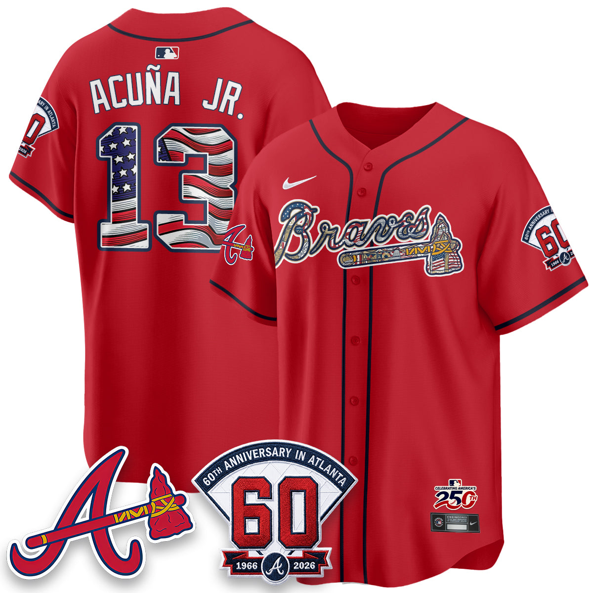 Atlanta Braves 2026 Independence Day USA Vapor Limited Jersey - Stitched