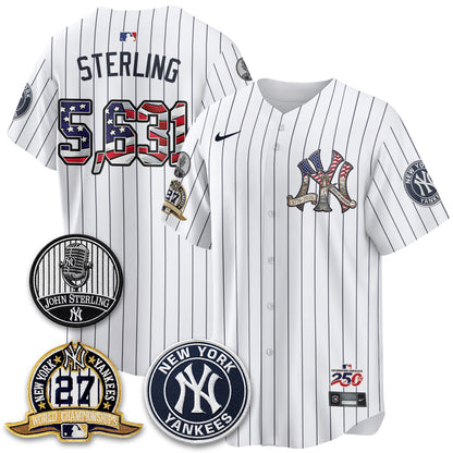 New York Yankees Independence Day USA Vapor Limited Jersey - Stitched