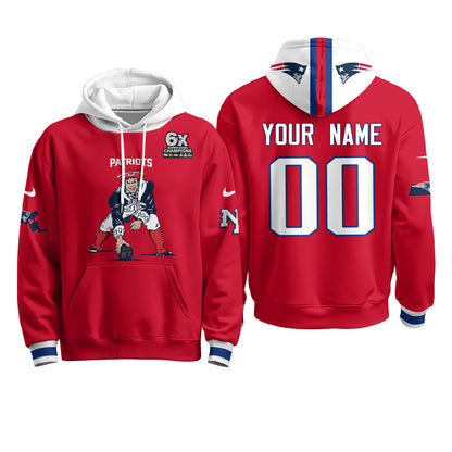 New England Patriots Minuteman Edition Custom Hoodie - Stitched