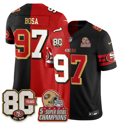 San Francisco 49ers Split Style Vapor Jersey - Stitched