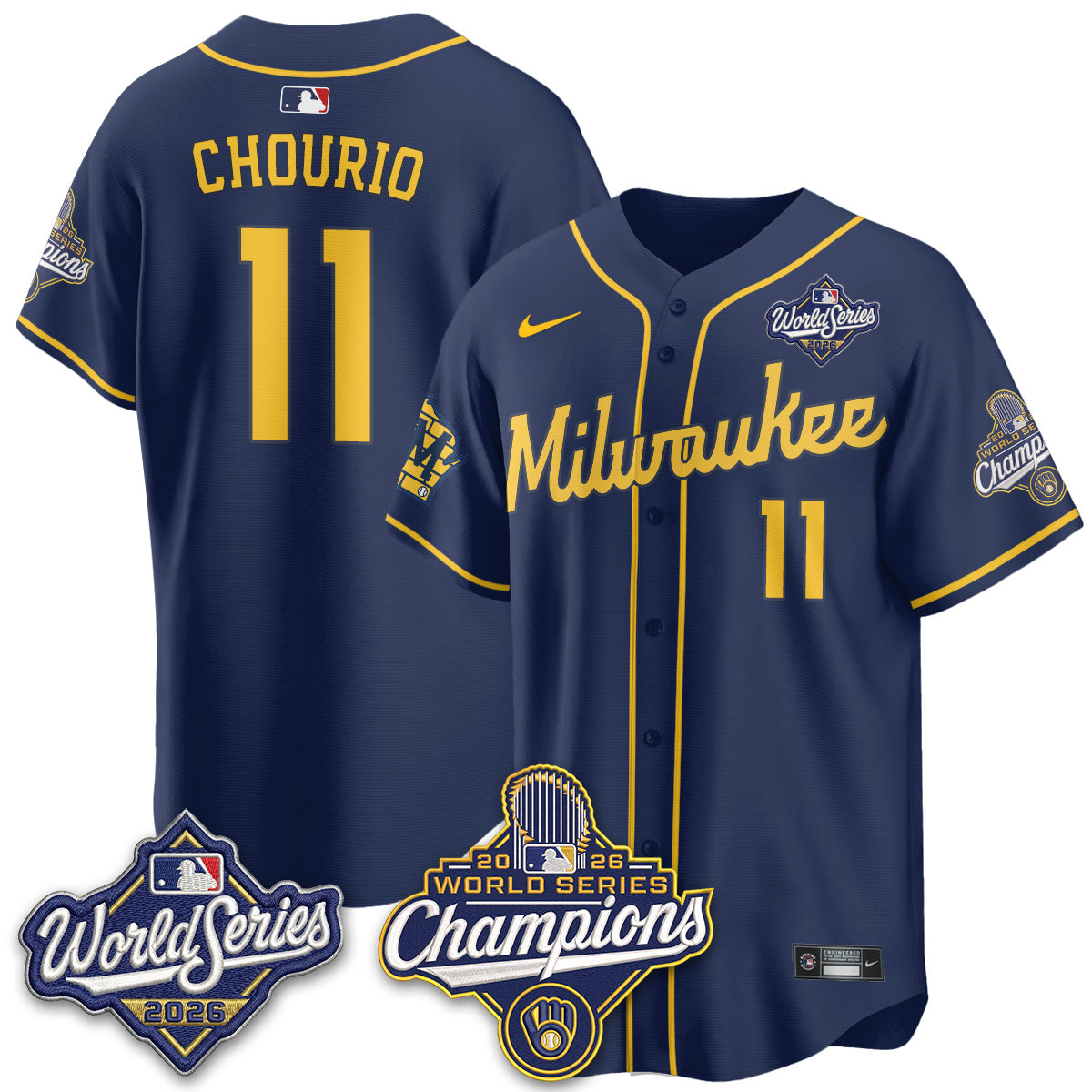 Milwaukee Brewers 2026 WS Champions Vapor Jersey - Stitched