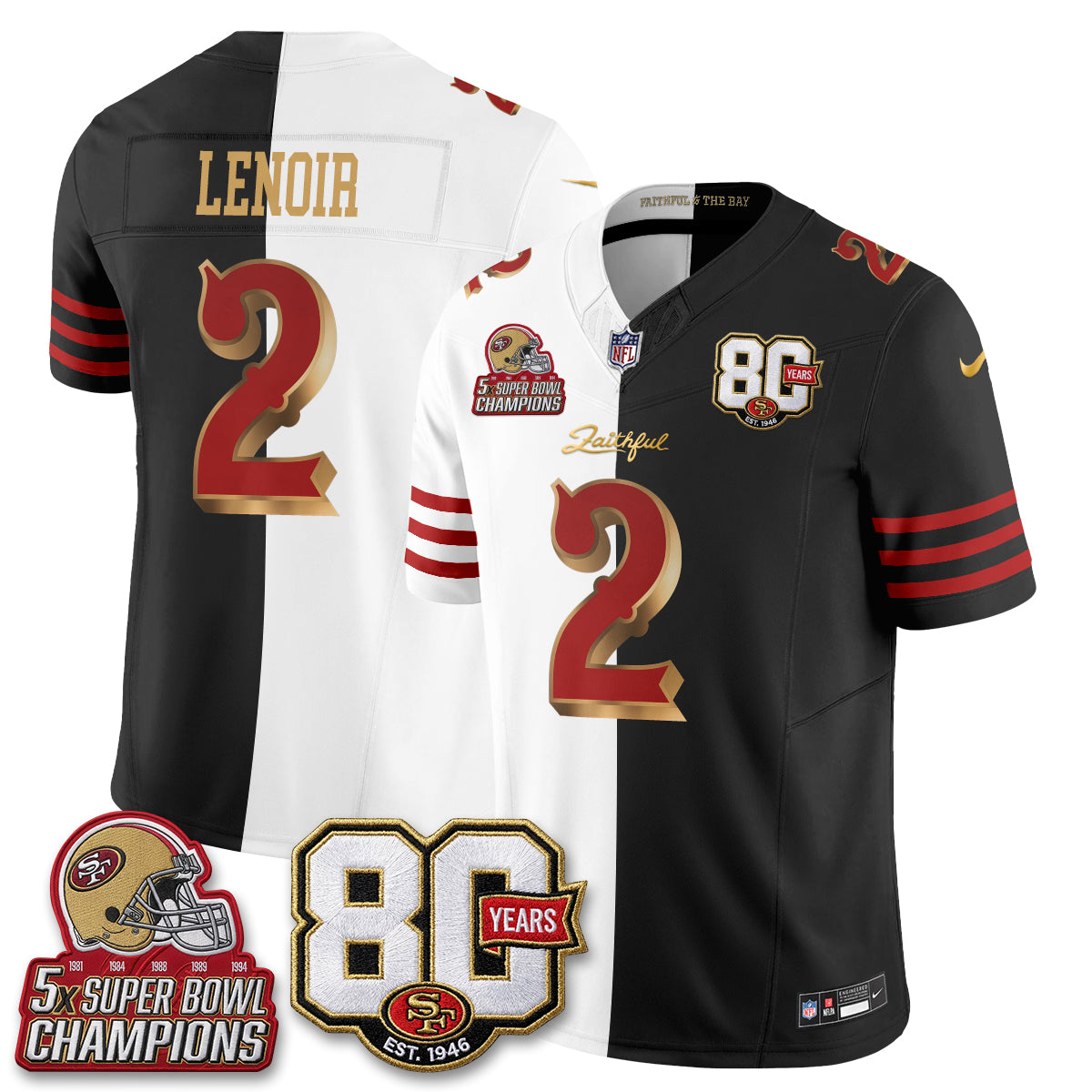 San Francisco 49ers Rivalries Split Edition Vapor Jersey - Stitched