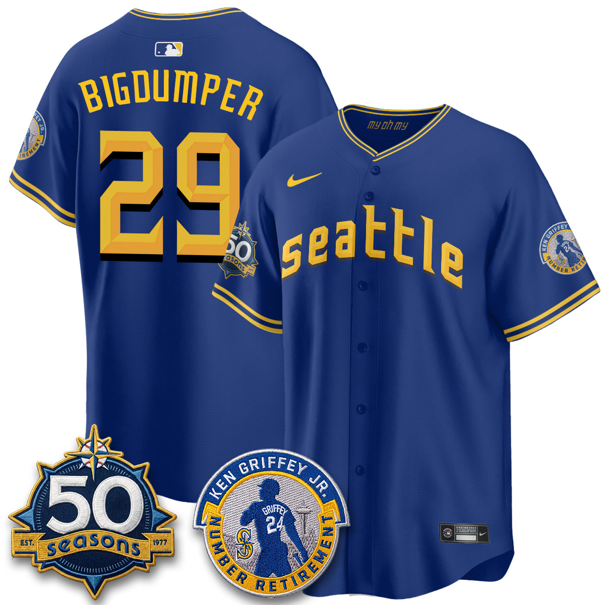 Seattle Mariners Ken Griffey Jr. Patch Vapor Premier Limited Jersey - All Stitched