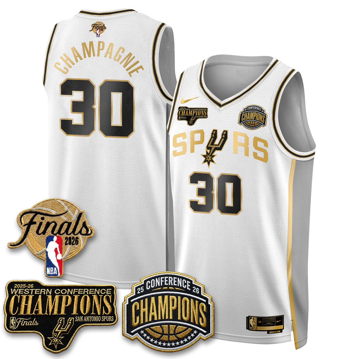 San Antonio Spurs 2026 NBA Western Conference Champions Vapor Special Edition Jersey - Stitched