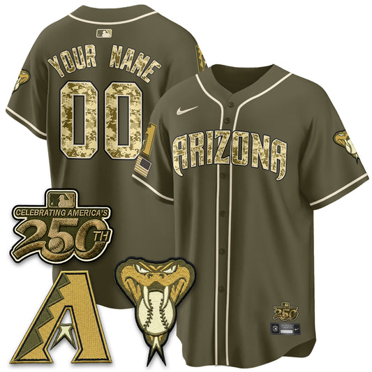 Arizona Diamondbacks Salute to Service 2026 Vapor Premier Limited Custom Jersey - All Stitched