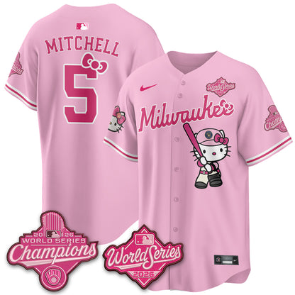 Milwaukee Brewers 2026 WS Champions x Meow KT Vapor Jersey - Stitched