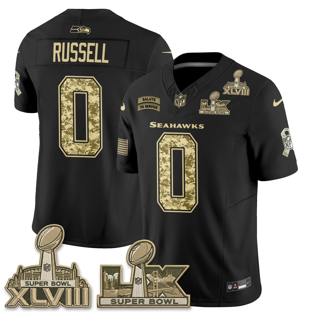 Seattle Seahawks 2026 Salute to Service V2 Vapor Jersey - Stitched