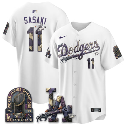 Los Angeles Dodgers Nightmare Edition Vapor Jersey - Stitched