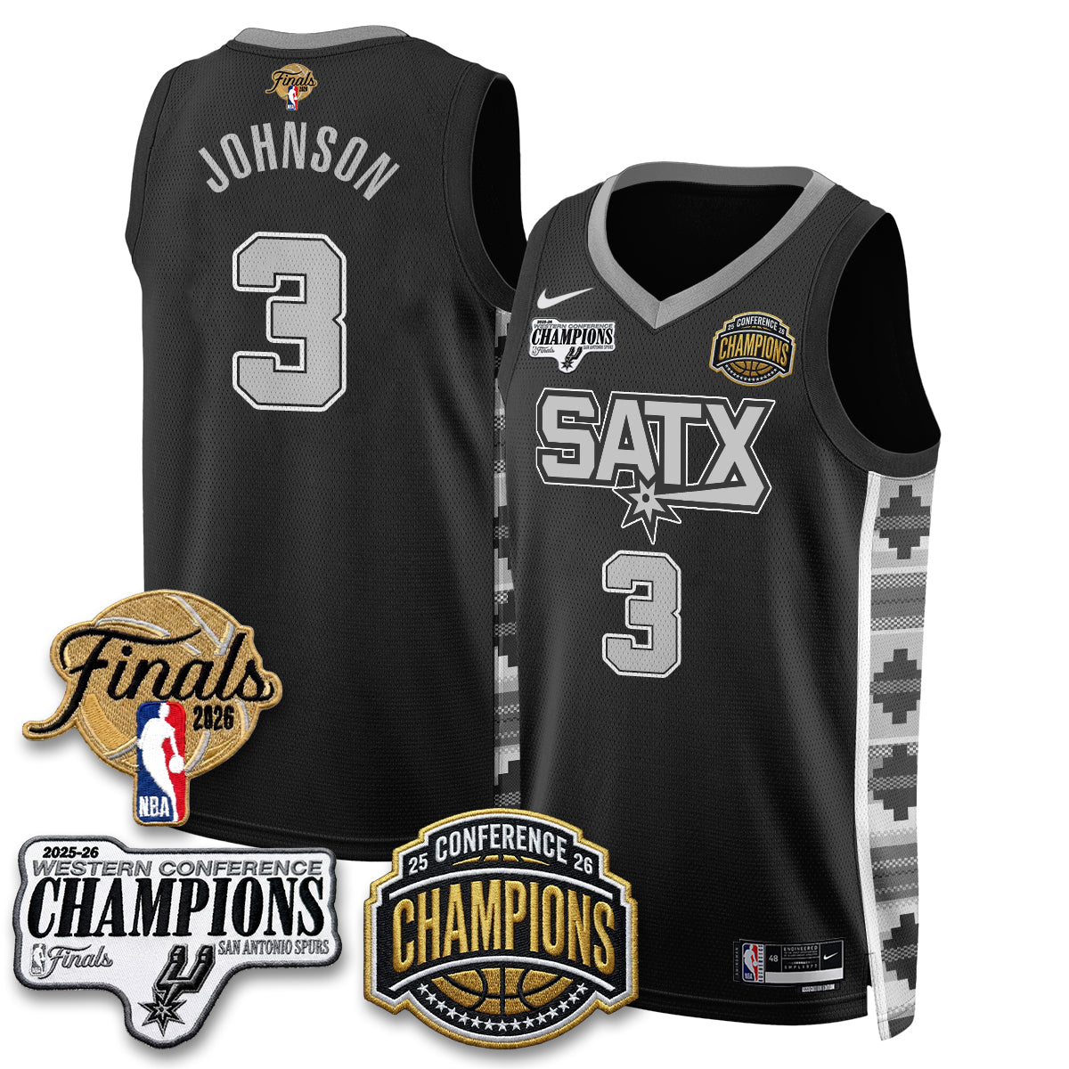 San Antonio Spurs 2026 NBA Western Conference Champions Vapor Jersey - Stitched