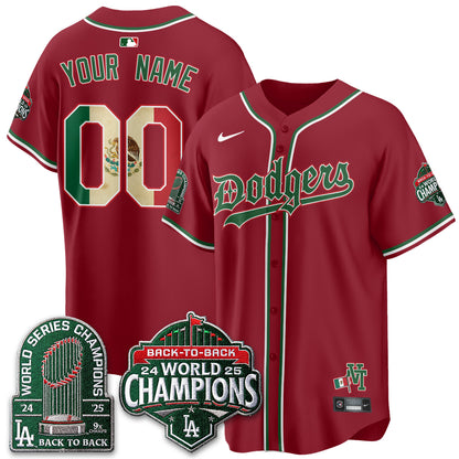 Los Angeles Dodgers x Mexico Style Vapor Custom Jersey - Stitched