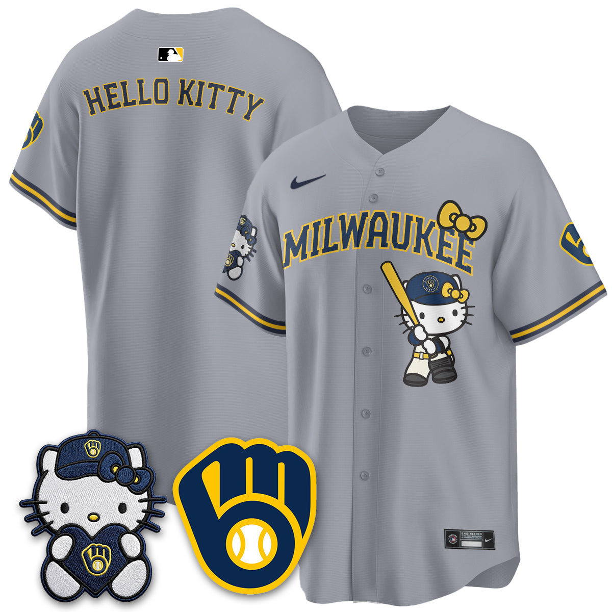 Milwaukee Brewers Meow KT Night Vapor Limited Jersey - Stitched