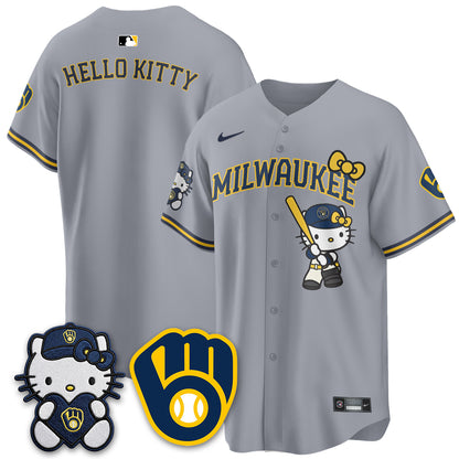 Milwaukee Brewers Meow KT Night Vapor Limited Jersey - Stitched