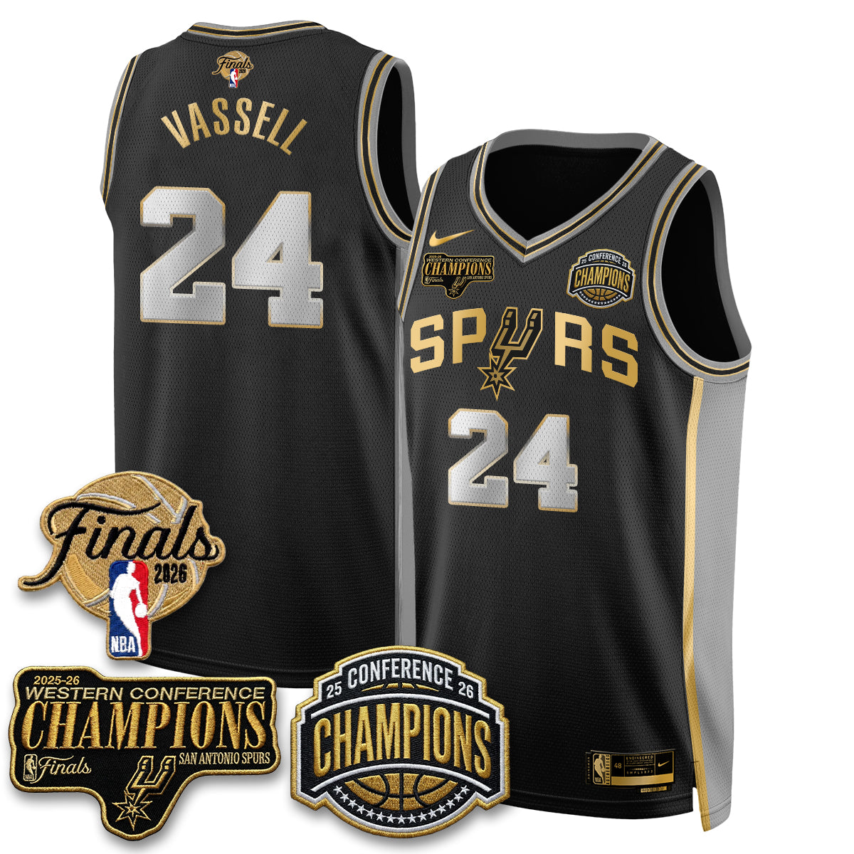 San Antonio Spurs 2026 NBA Western Conference Champions Vapor Special Edition Jersey - Stitched