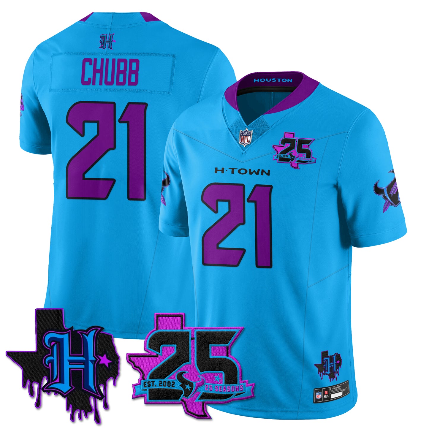 Houston Texans 25th Seasons in 2026 DJ Screw Vapor Limited Jersey - All Stitched