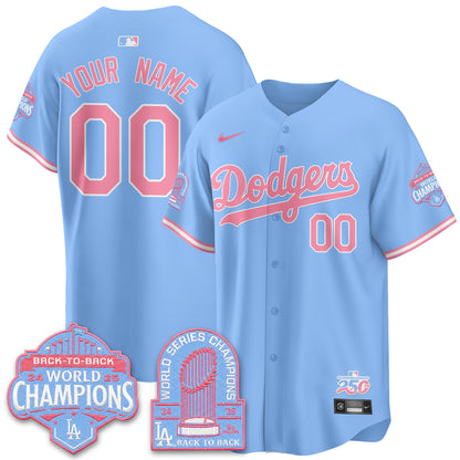 Los Angeles Dodgers x Bubblegum Vapor Custom Jersey - Stitched