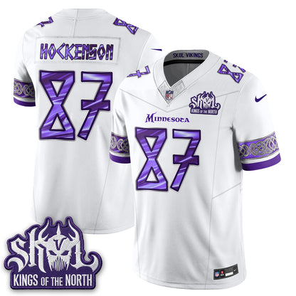 Minnesota Vikings Fangear Edition Warrior Skol Patch Vikings Font Vapor Jersey - Stitched
