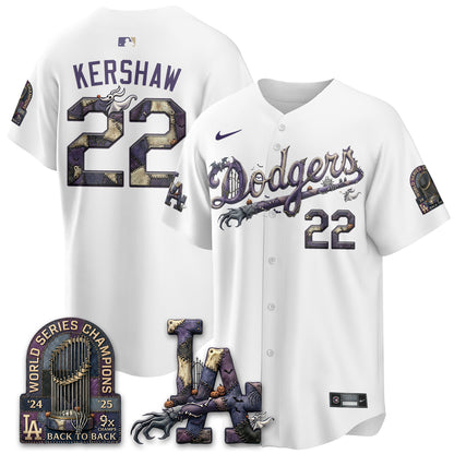 Los Angeles Dodgers Nightmare Edition Vapor Jersey - Stitched