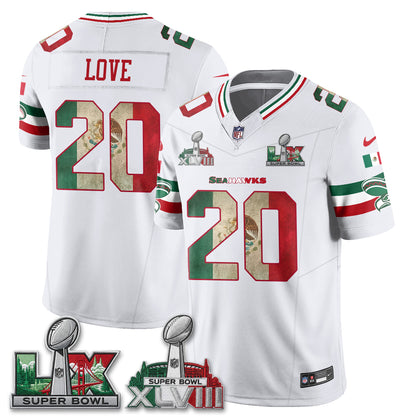 Seattle Seahawks Mexico Edition Vapor Jersey V2- Stitch-NQD