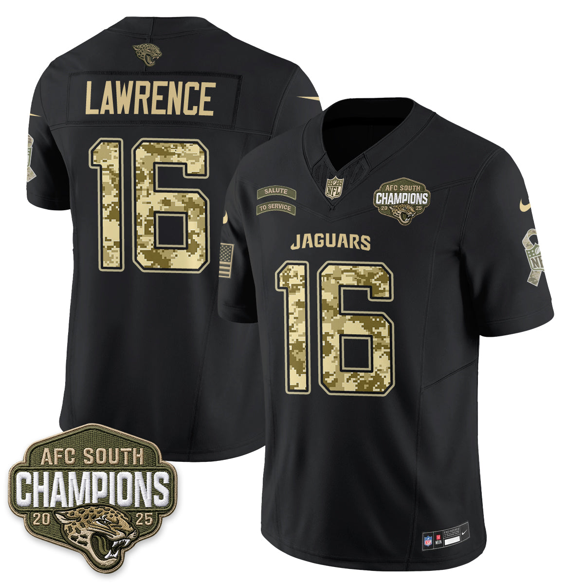 Jacksonville Jaguars 2026 Salute to Service V2 Vapor Jersey - Stitched