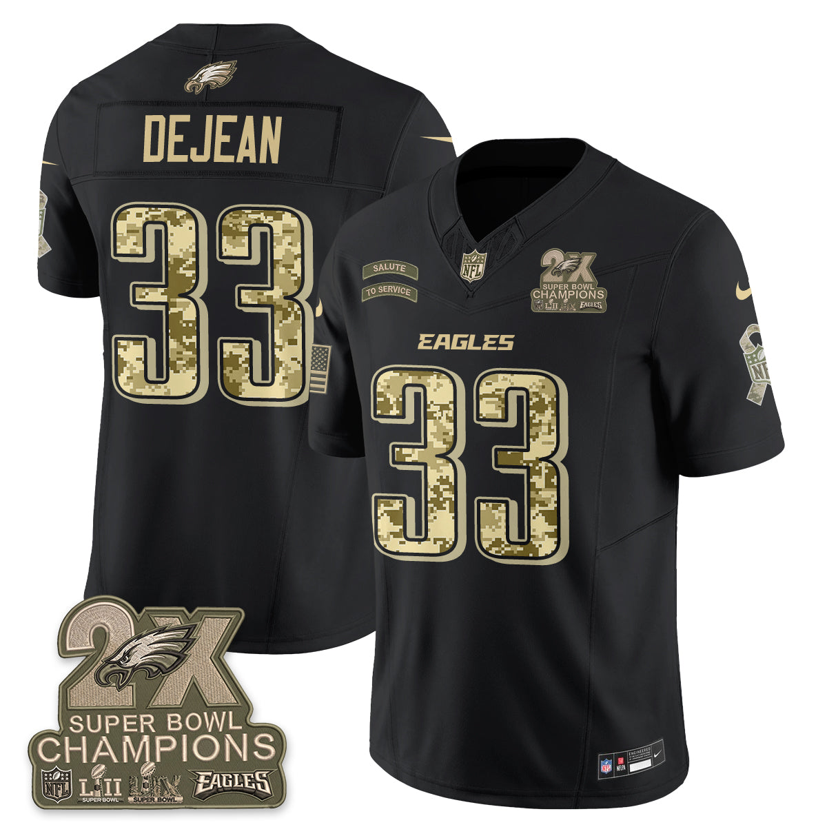Philadelphia Eagles Salute to Service V2 Vapor Jersey - Stitched-NQD